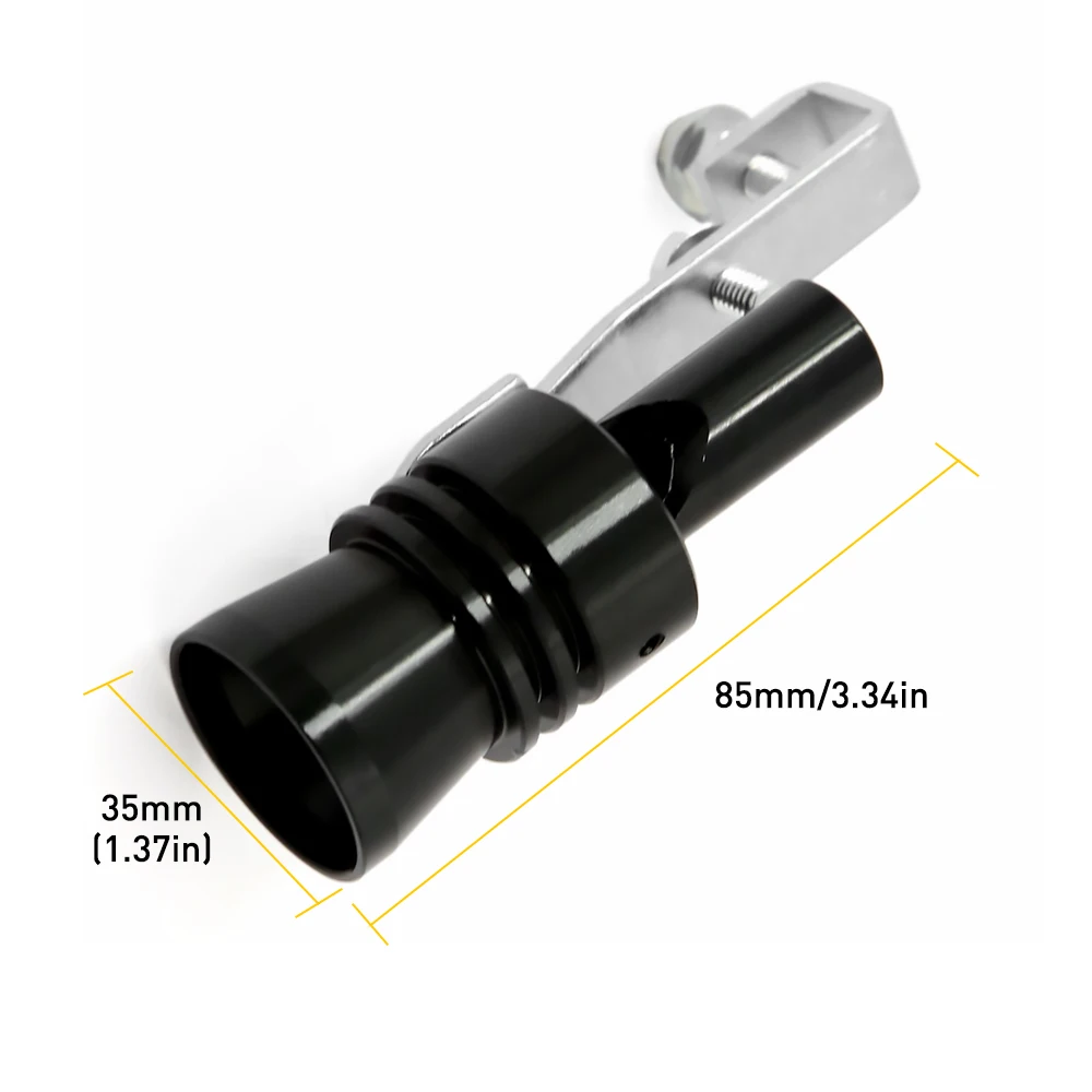 1Pcs Car Turbo Exhaust Whistle Sound Car Dump Valve Simulator Blow Off Tailpipe Black Silver