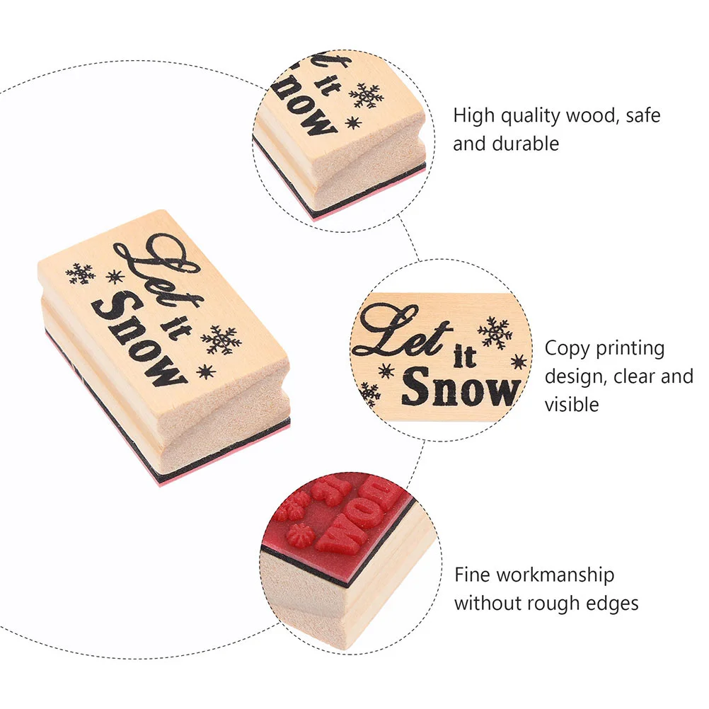3 uds sellos de madera de Navidad sellos decorativos para álbum de recortes DIY sello para álbum de recortes de Navidad sello de madera sello DIY