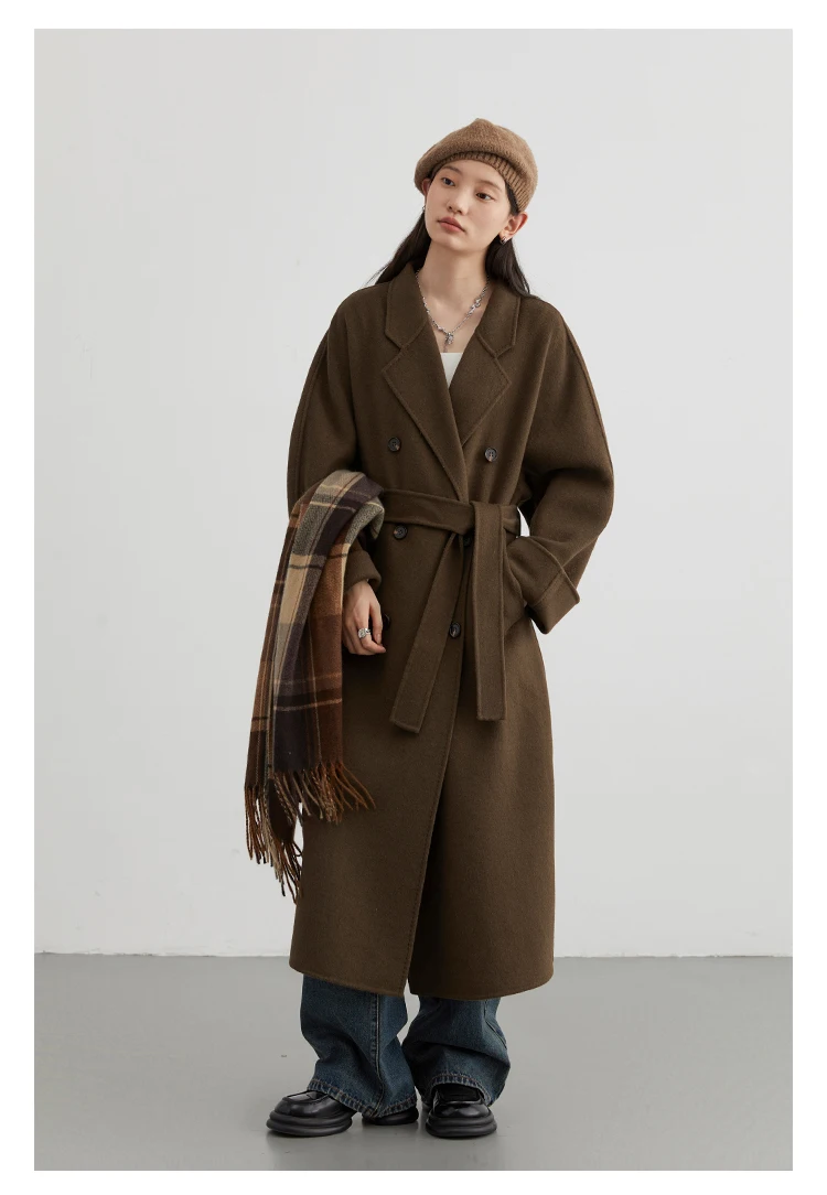 CHIC VEN Women Long Double-sided Woolen Coats Retro Loose Female Overcoat Double Breasted Ladies Windbreak Autumn Winter 2026 19 Scbd22f5eebbb412da1807d36cf9c6543X
