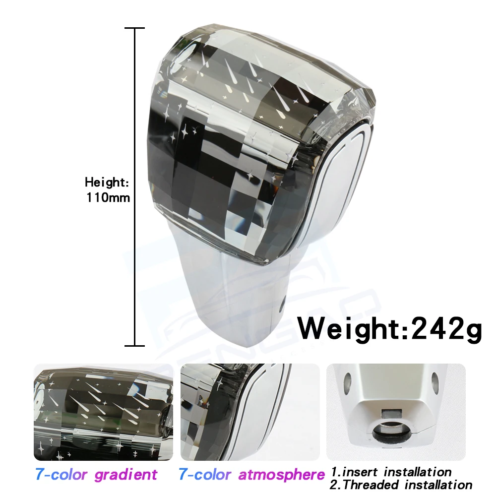 

LED LED lights Crystal Colorful for chrysler 300C Shift knob Automatic Gearbox Handles Gear Shift Knob Lever Stick Head