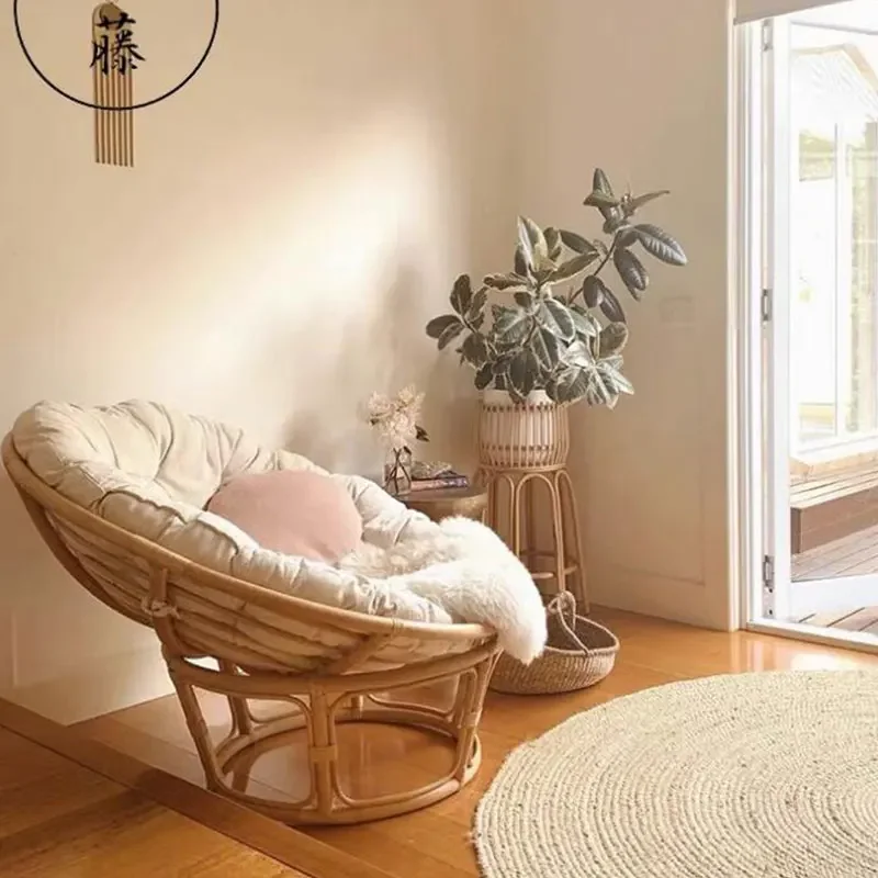 وسادة مستديرة من الخيزران الهندي للكرسي الخارجي ، أرجوحة ، مقعد سلة معلق ، وسادة كرسي بيضة ناعمة سميكة ، وسادة بذراعين للحديقة ، وسادة للفناء