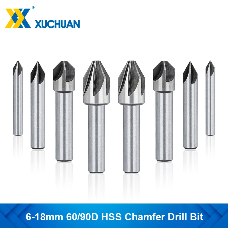 

HSS Steel Chamfering Cutter 4/6/8/10/12/14/18mm 60/90 Degrees Countersink Drill Bit,Metal Chamfering Drill,Hole Cutter