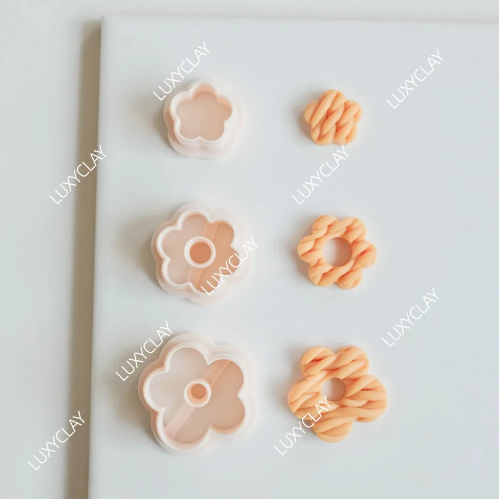 3pcs/set Boho Chic Daisy Flower Polymer Clay Cutters - 3 Different Hollow Flower Shape Clay Molds for DIY Jewelry Earring Making - view 6