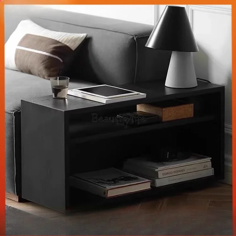

LJY*Sofa side cabinet Modern simple light luxury solid wood side cabinet