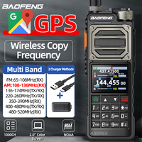 BAOFENG UV-25 PRO GPS Walkie Talkie 10W 5200mAh Multi Band Type-C High Power NOAA FM AM Amateur Two Way Ham Radio for Camping