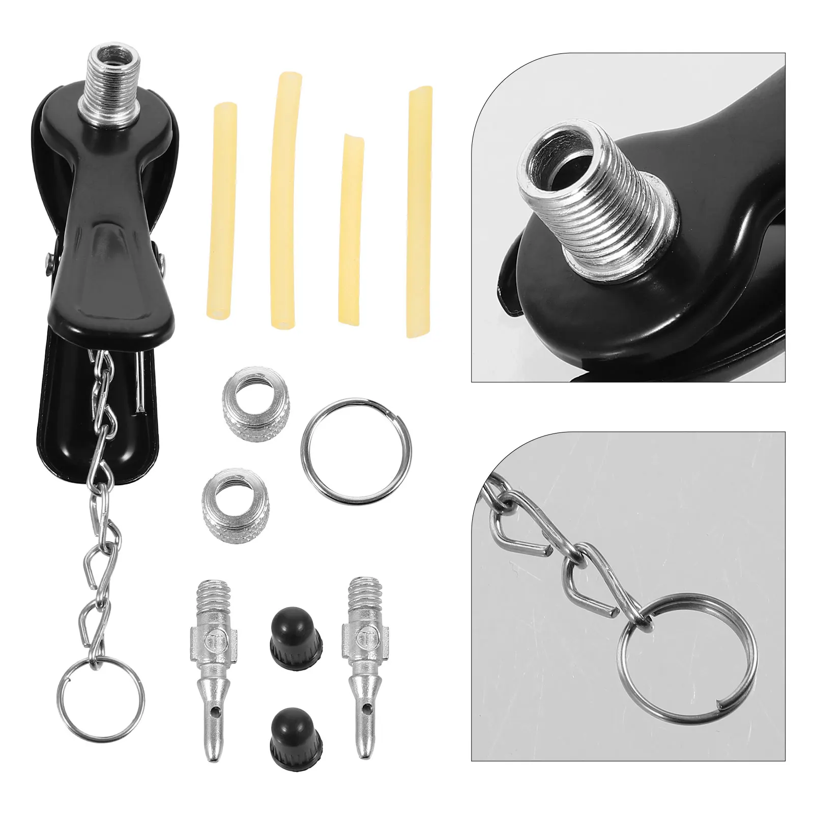 

1 set 1 Set Bike Valve Plug Air Chuck Tire Inflator Nozzle Adapter Pump Conversion Vintage Design Durable Clamp Leakproof For