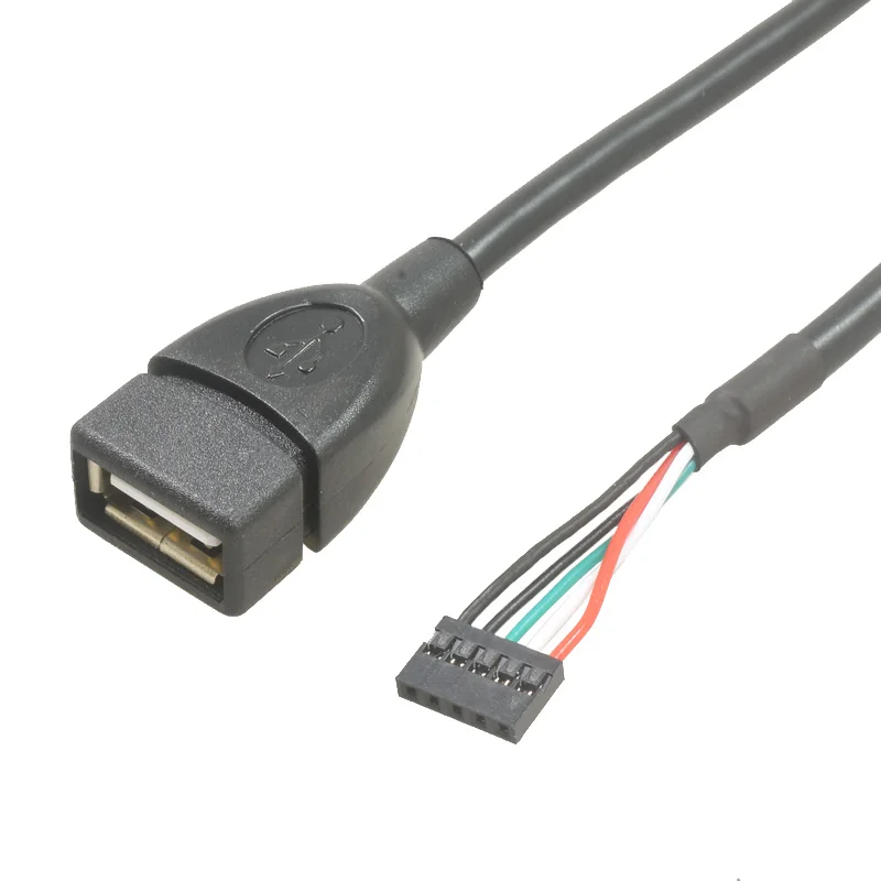 

DuPont 2.0 mainboard to USB2.0 female Cable, 2.0mm Dupont 5Pin Female Converter Cable Transfer Wiring Cable