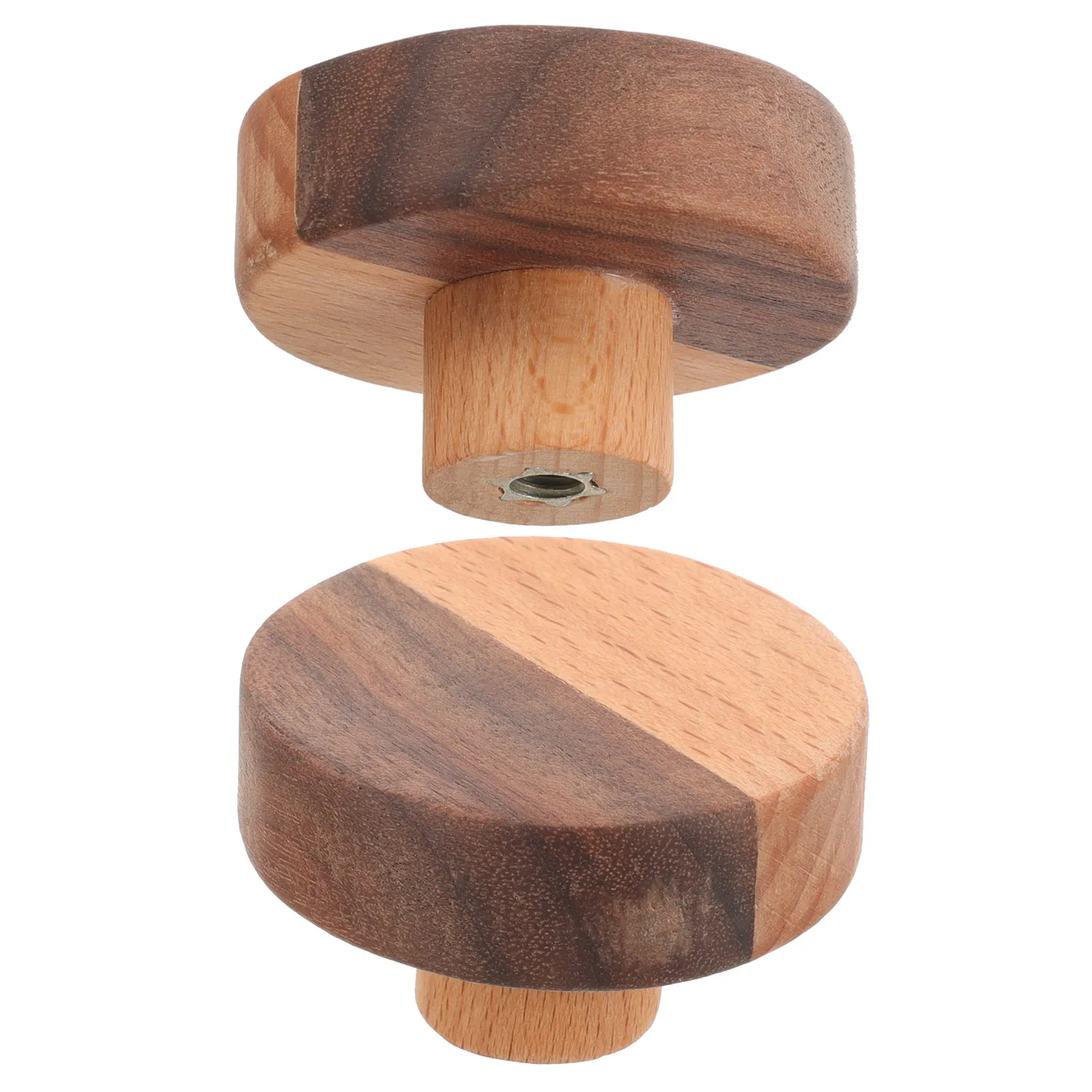 

2 шт. деревянные ручки для шкафов в деревенском стиле, компактные круглые ручки для комодов, ящиков, шкафов, гардеробов, книжных шкафов, кухонь