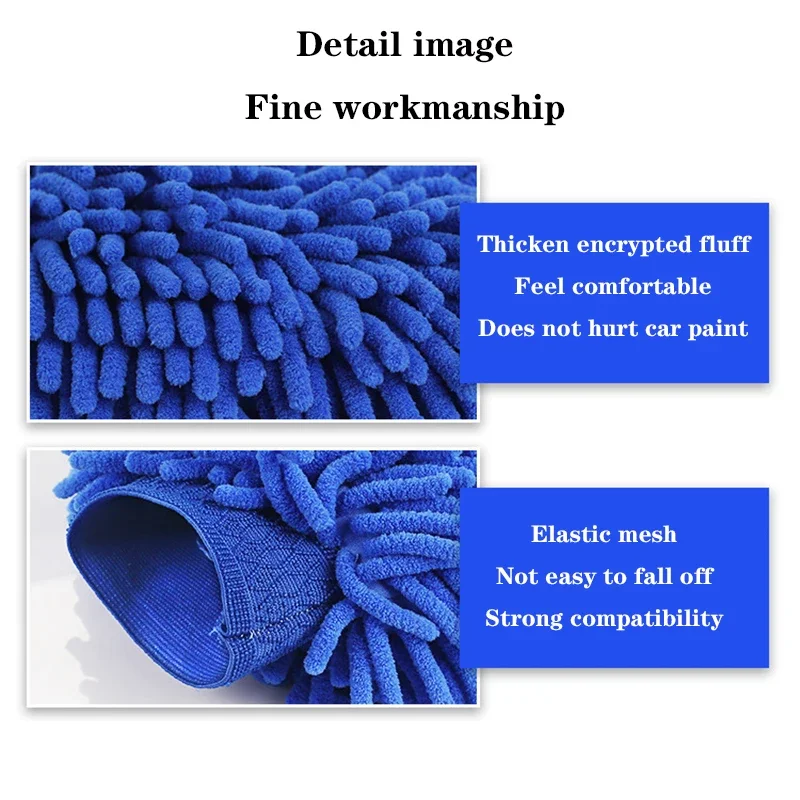 Double-sided Car Care Cleaning Gloves Cleaning Cloth Towel Mitt Car Accessories Microfiber Washable Car Washing Gloves washing