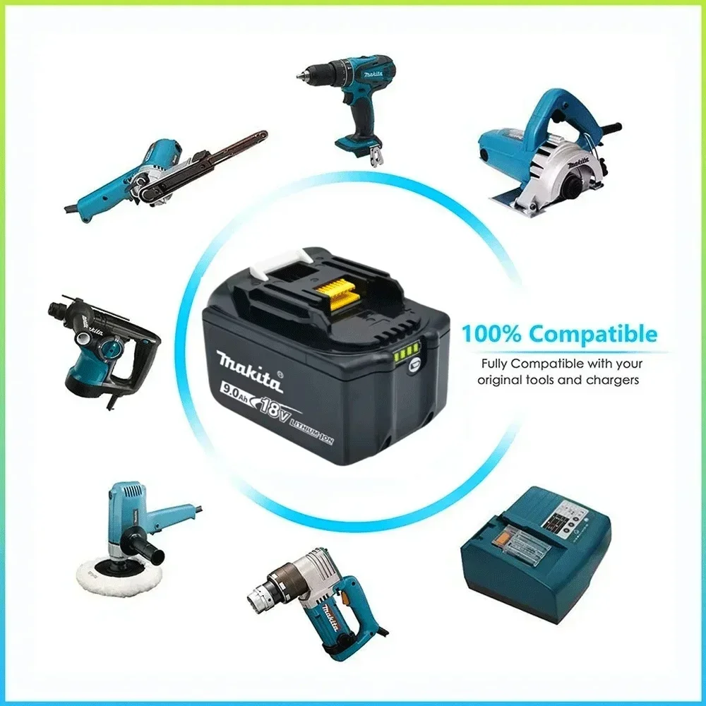 질이 좋다Makita-batería recargable BL1890, herramienta eléctrica de repuesto de 18V, 9,0 AH, para Makita DDF487 DGA404 DTW700 DHP487 - view 5