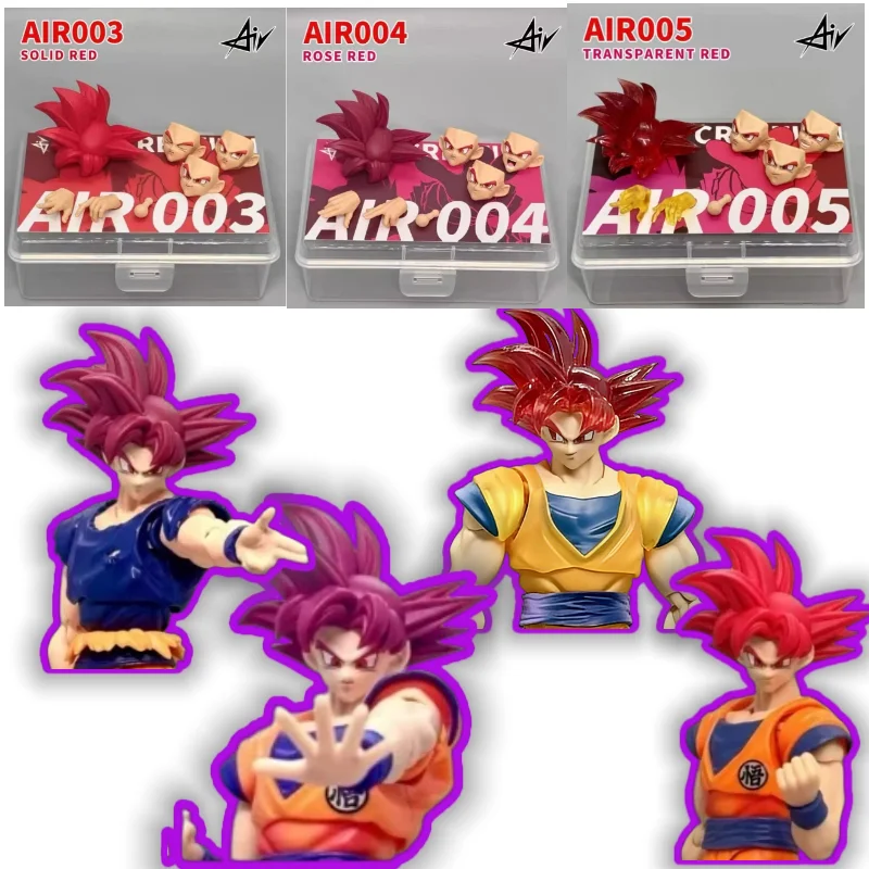 

【In Stock】 Dragon Ball Super Saiyan Air03/04/05 God Son Goku Heads Red God Head Sculpture Accessory Pack Without Body