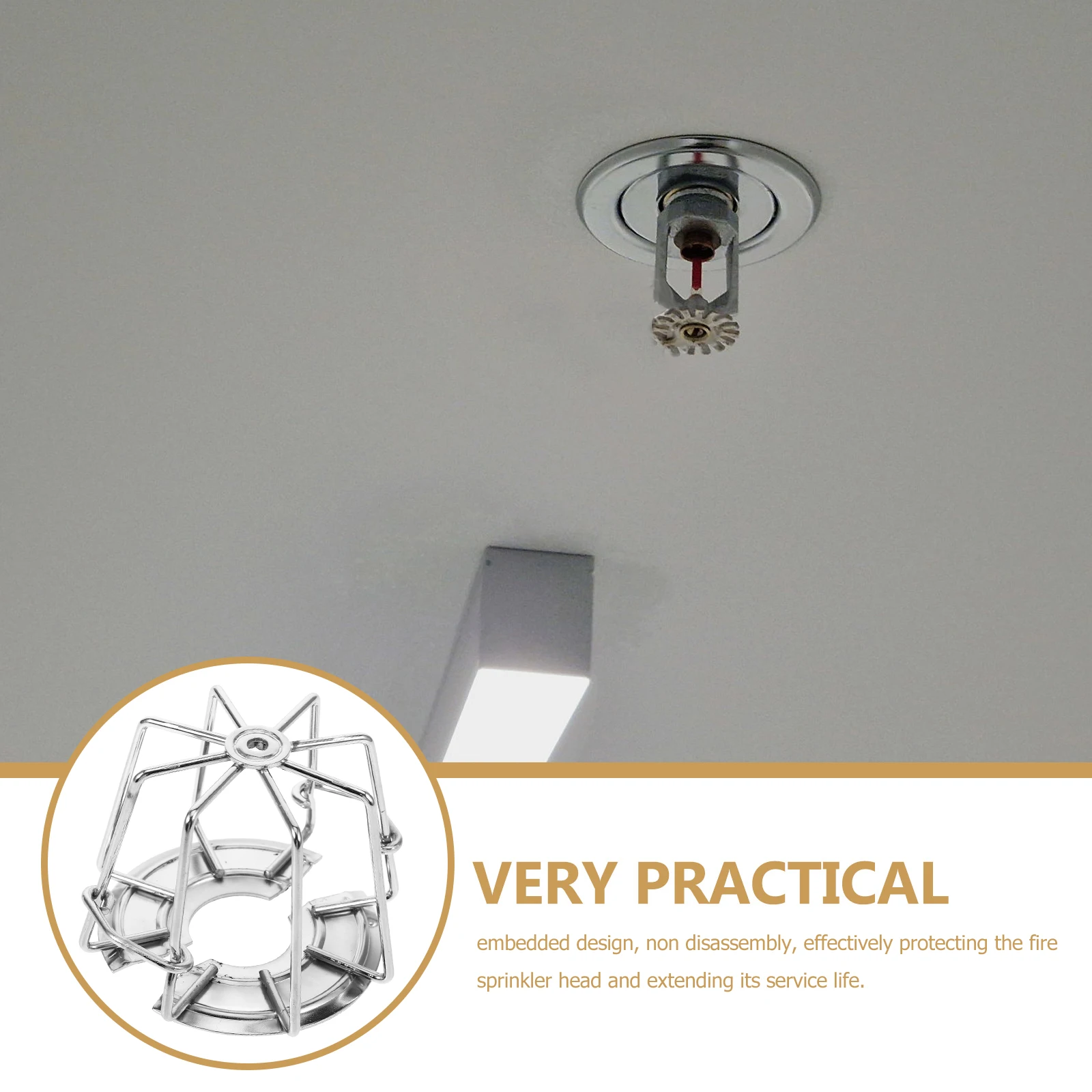 

Fire Sprinkler Head Protector Durable Metal Cover Prevents Damage Universal Fit Protective Guard For Ceiling Sprinklers