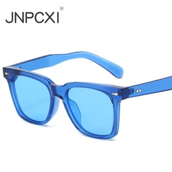 JNPCXI Fashion Square Women Men Gradient Blue Sunglasses Shades UV400