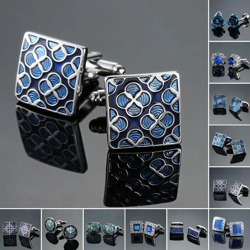 Useful Square Cufflinks Retro Pattern Fine Workmanship Decoration shirt cufflinks All-match