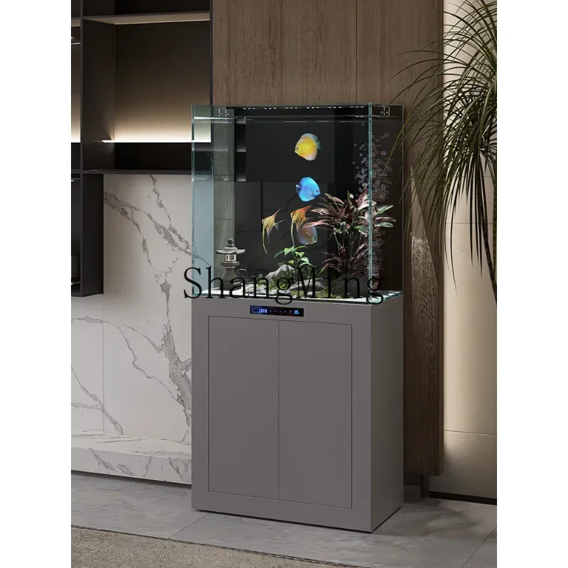 

CL New Fish Tank Living Room Small Home TV Cabinet Next To Self-circulation Ecological Light Luxury Glass Aquarium