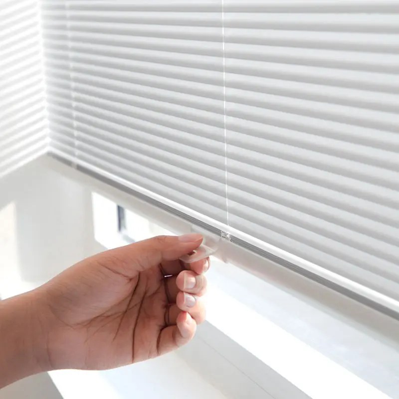 Child Safe Spring Type Venetian Blinds PVC Cordless Manual Dual Light Control Blackout and Light Filtering For Home