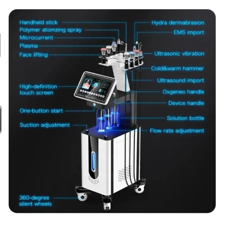 آلة رفع الوجه متعددة الوظائف ، أكسجين ، هيدرا ، جلدي ، العناية بالبشرة ، تنظيف الوجه بالموجات فوق الصوتية ، تجديد ، مزيل الرؤوس السوداء