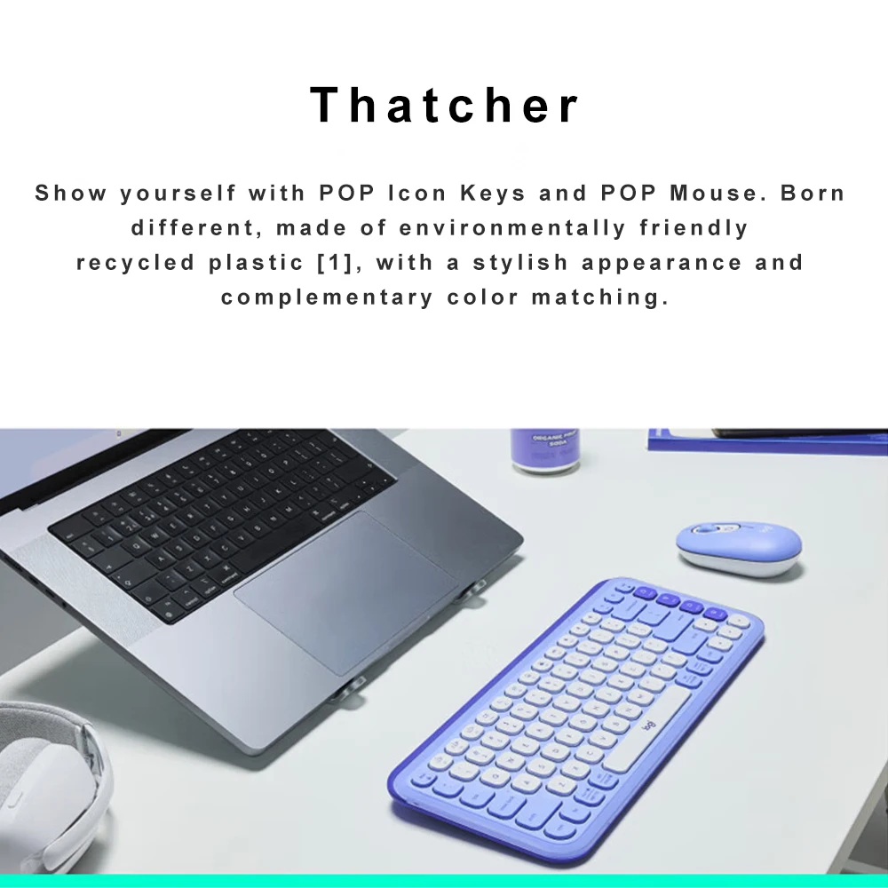 Logitech POP ICON KEYS mechanical keyboard wireless Bluetooth dual-mode AI light tone keyboard wireless keyboard and mouse kit