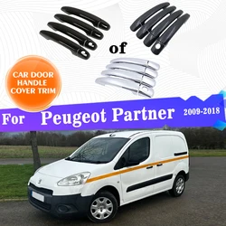 Car Outer Door Handle Covers Trim For Peugeot Partner 2009~2018 2012 2013 Car Protective Sticker Car Exterior Accessories Gadget