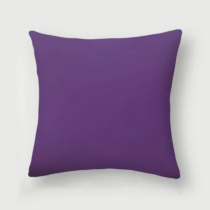 غطاء وسادة أريكة بوليستر أحادي اللون ، غطاء وسادة خصر بسيط ، برتقالي وأزرق دافئ ، غرفة معيشة وغرفة نوم ، ديكور منزلي #2