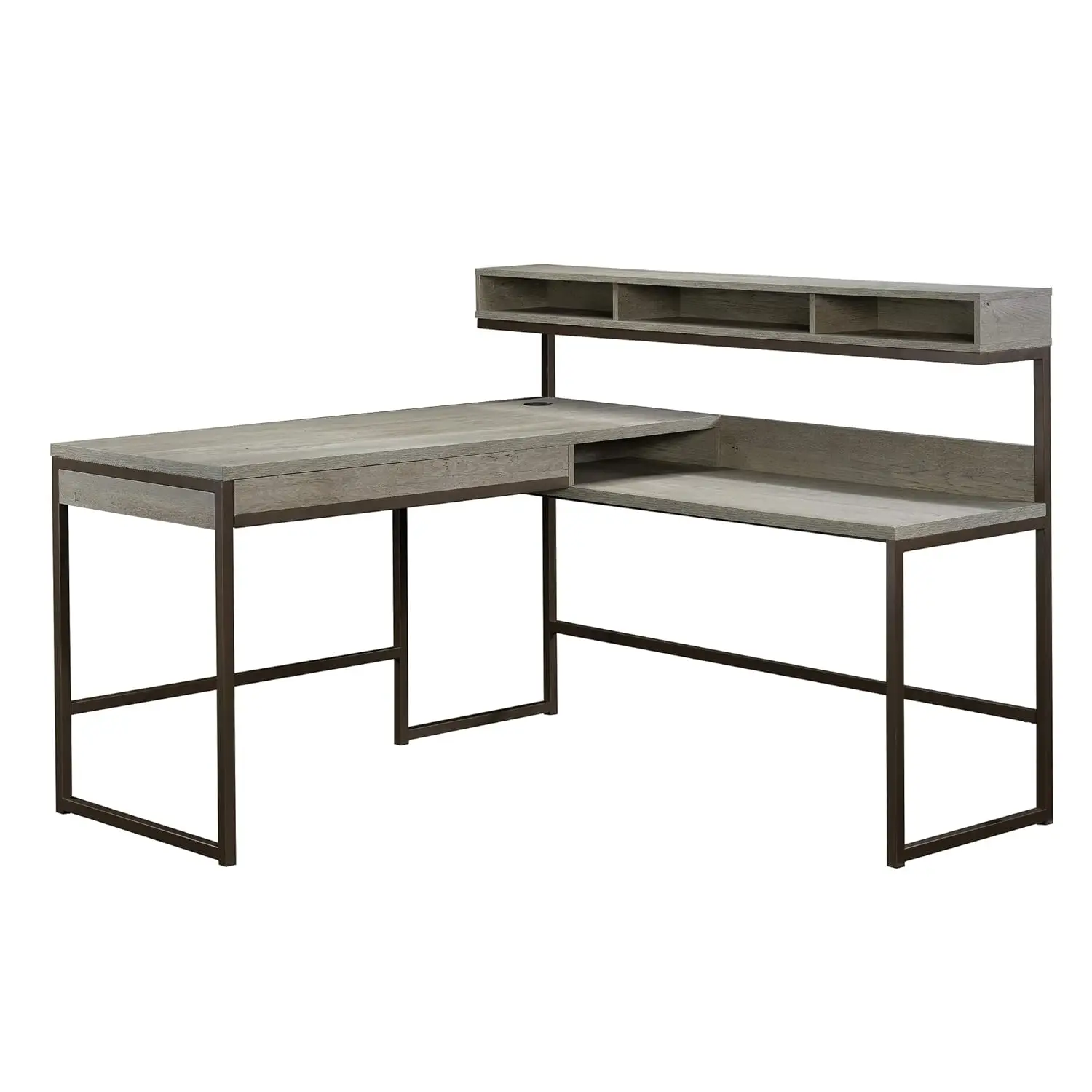 

L-Shaped Office Desk With Storage & File Drawer, Wood Finish, Corner Workstation For Home Office, Customized