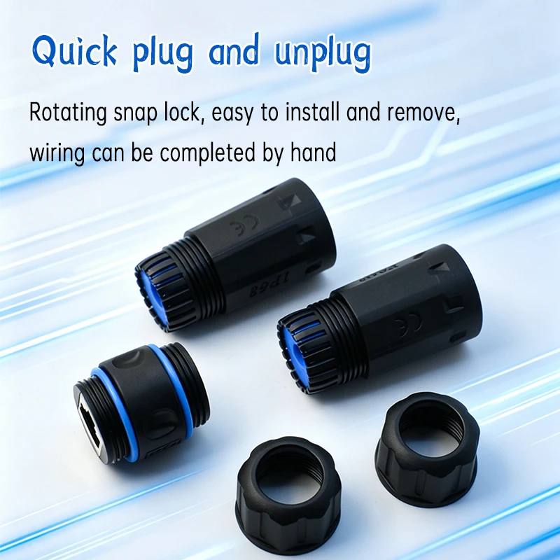 LIZAO IP68 Waterproof RJ45 Coupler, 10Gbps Industrial Grade Network Cable Connector, Outdoor LAN Extension Adapter