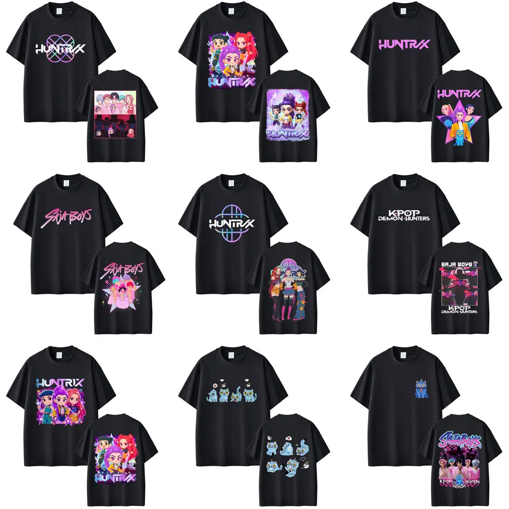 

Movie KPop Demon Hunters T-shirt Rumi Mira Zoey T Shirt Saja Boys Tshirt Derpy Tiger T-shirts Men Women Cartoon Funny T Shirts