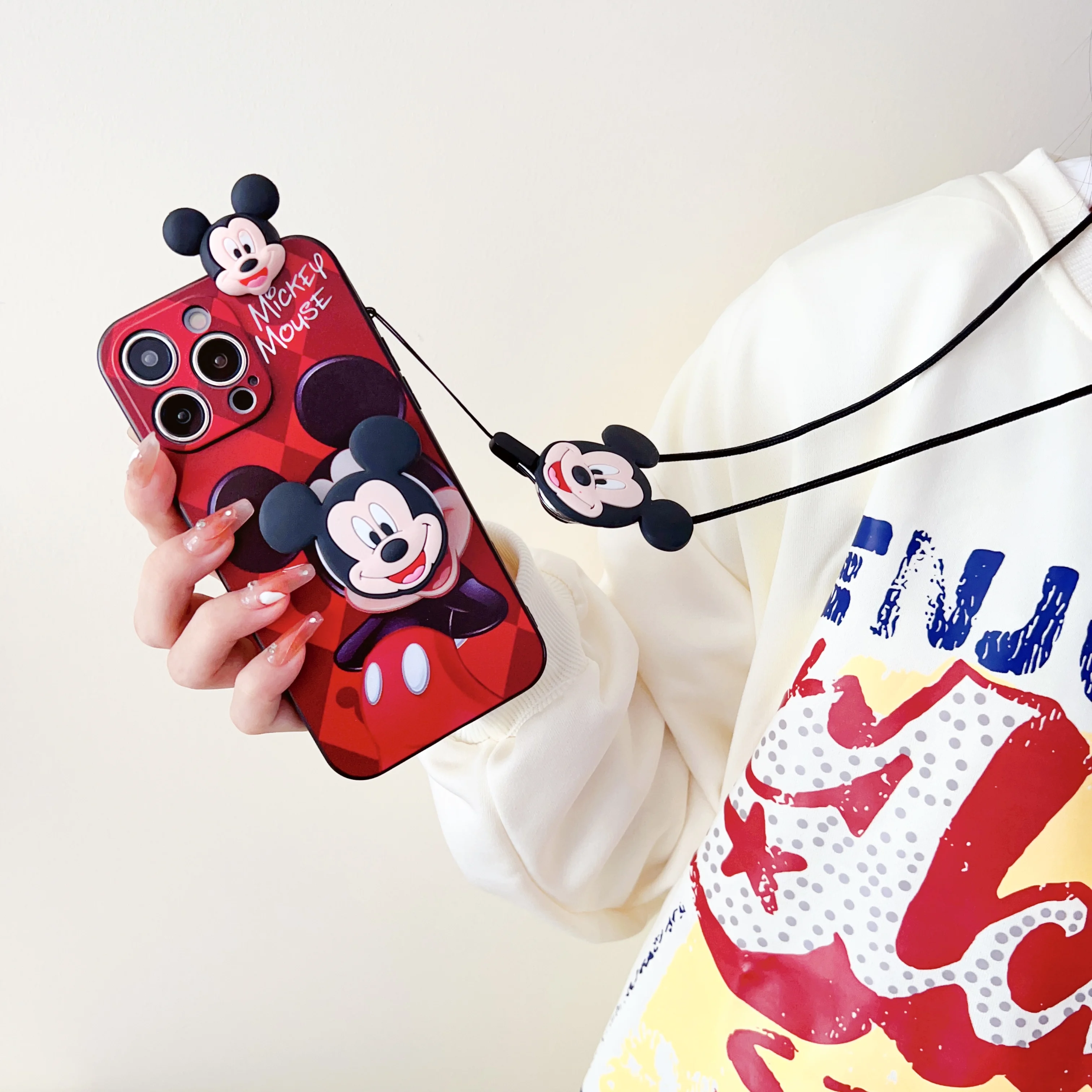 Etui Minnie Mickey z uchwytem do Samsung Galaxy A12 A11 A71 A51 A52 A22 A02s A32 A72 A13 A53 A03s A04s A20s A33 A73 A23