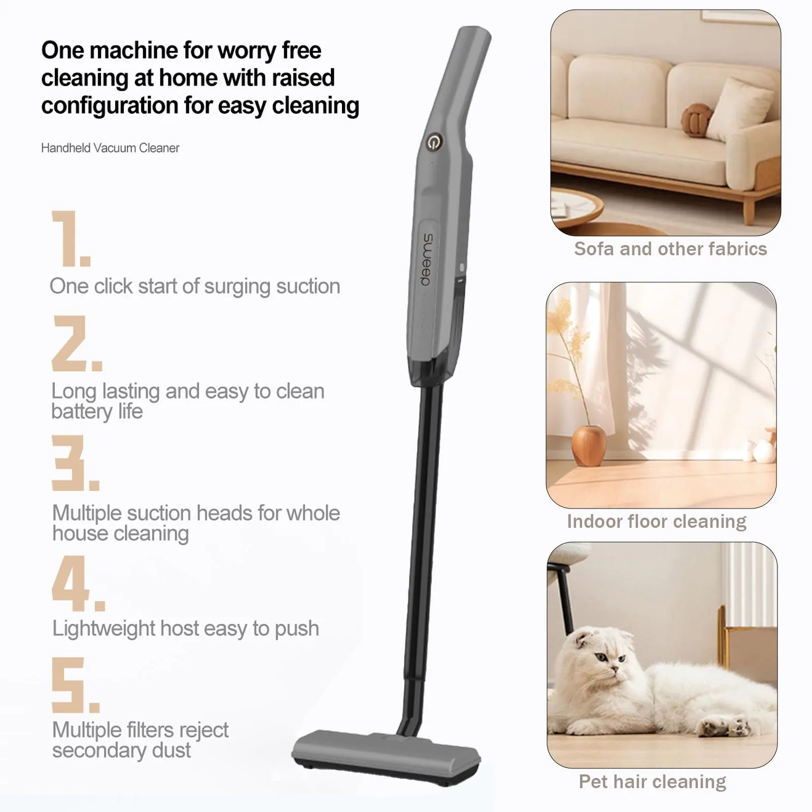 USB handheld cordless multi-function retractable portable home, hotel floor care and vehicle multi-purpose dust collector