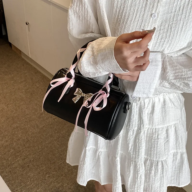 Modne, eleganckie torebki damskie z kokardką Sweet Y2k Estetyczna moda Dopasowana torba na ramię Koreańskie eleganckie damskie torby Crossbody