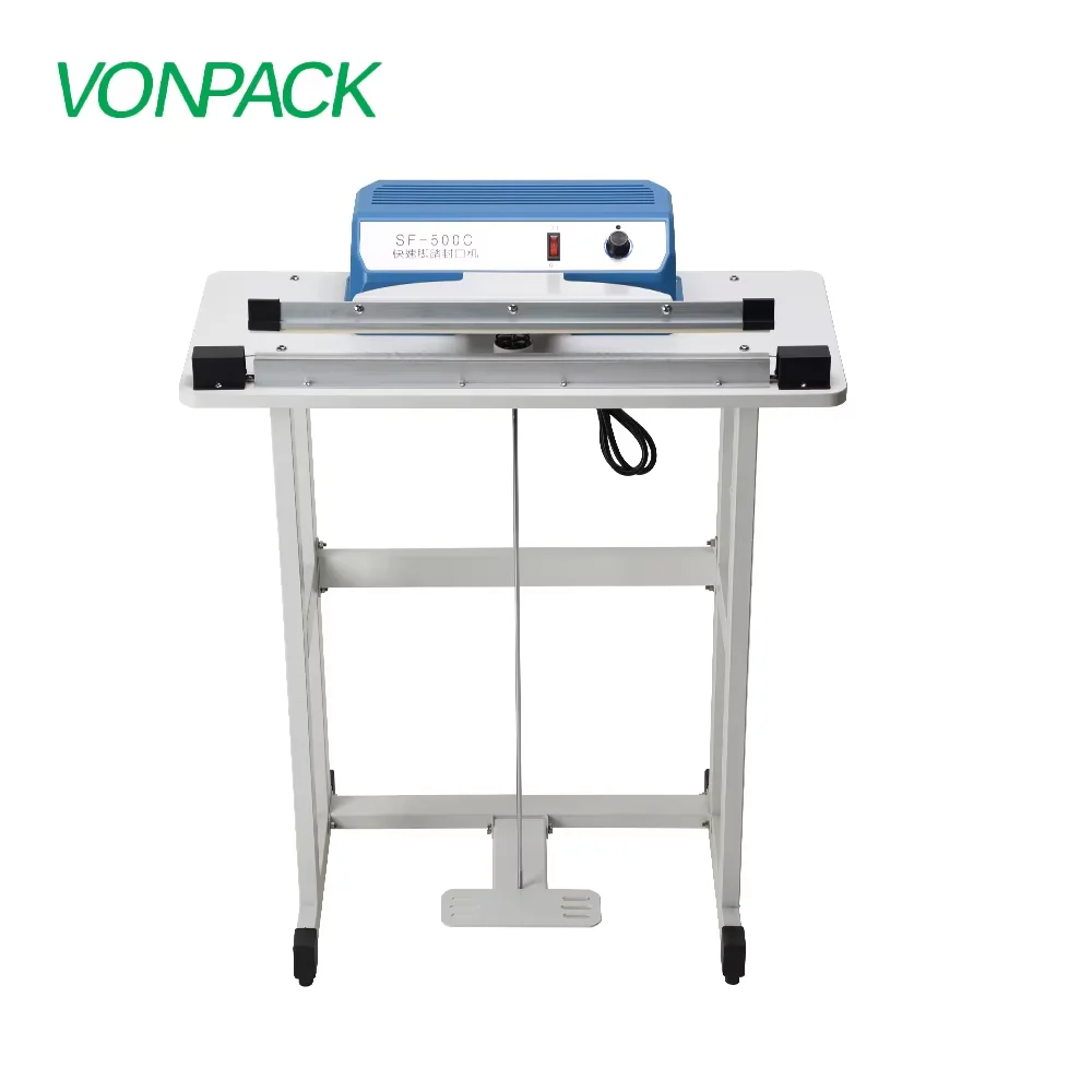 VONPACK SF-600Cフットペダルシーリングマシンヒートシーラー工業用シーラーマシン食品袋フィルム用縦型包装機