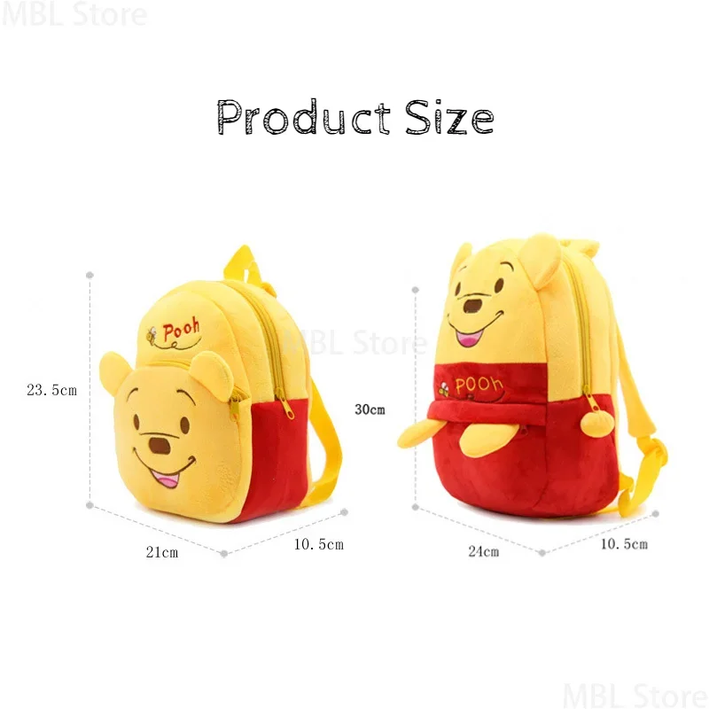 Disney Winnie Pooh Bear Children Backpack Cartoon Plush Kids Kindergarten Schoolbag Boys Girls School Bags Mini Back Book Bag