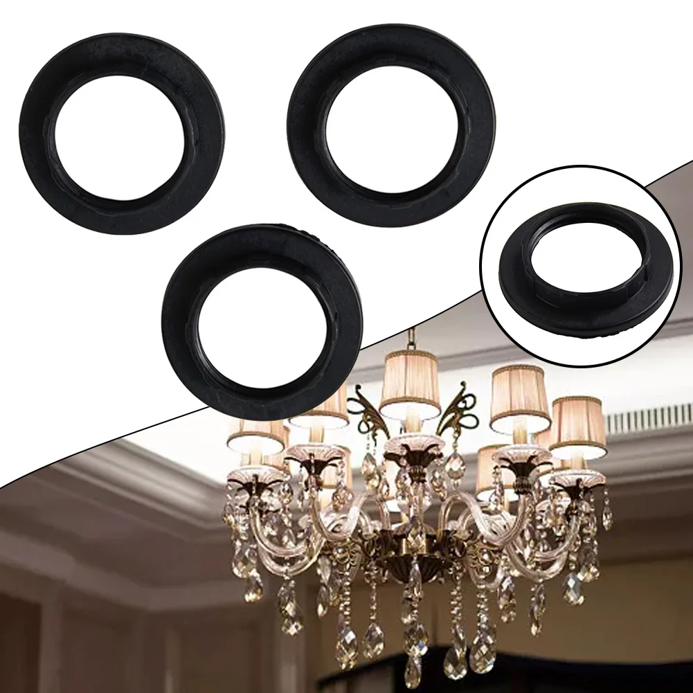 100% Brand New Lamp Shade Ring Adapter Replacement Spiral Lamp Holder 3pcs Black/White E14 Lamp Shade Inner Dia 28mm