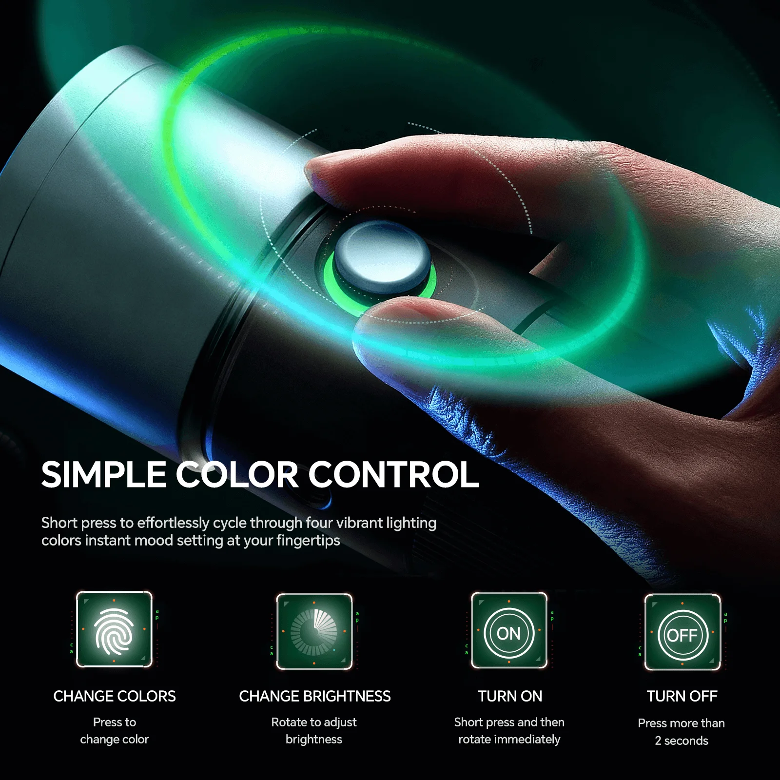 PHOTOOLEX Portable Focus Photography Flashlight with 4 Colors 20 Gobo Filters 8400mAh 10W LED Video Spotlight For Video Live