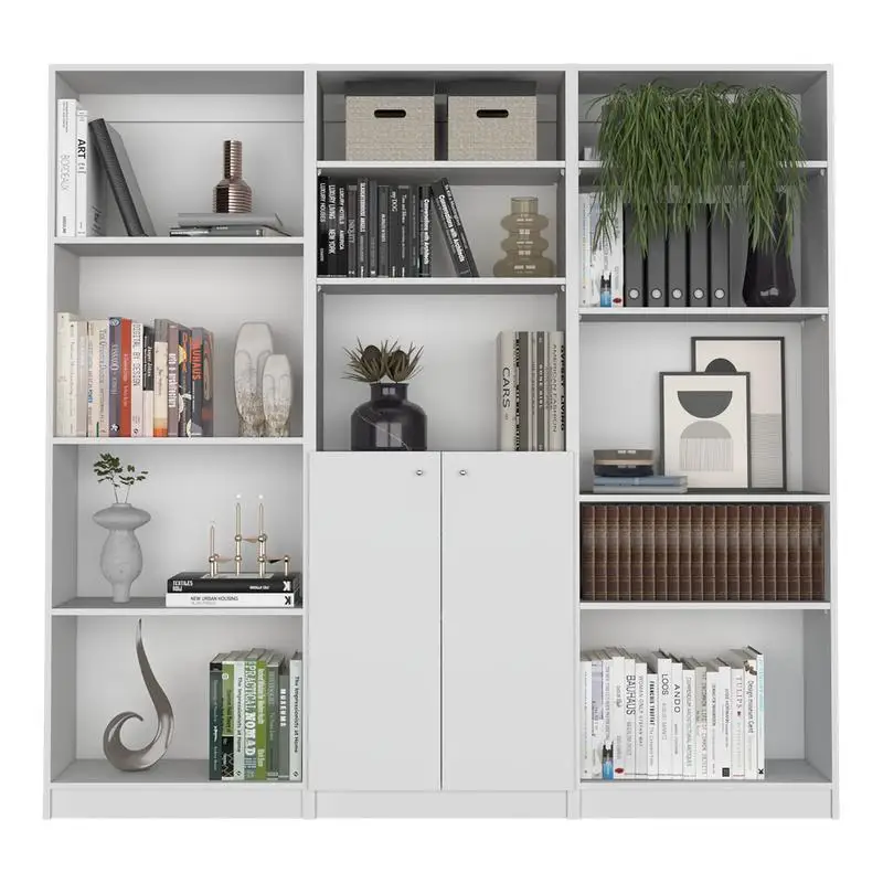 

3-Piece Living Room Set with 3 Bookcases in White Color