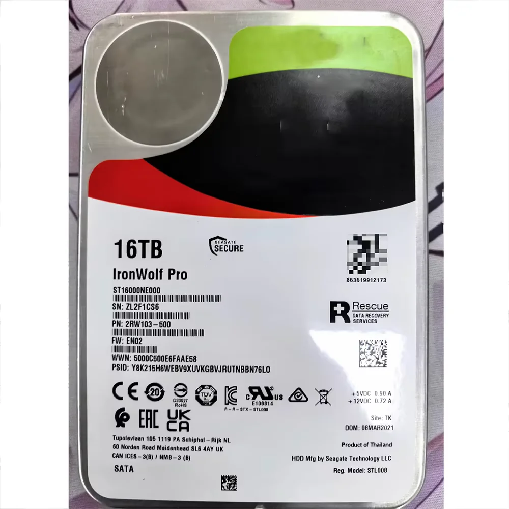 Disco duro para Seagate HDD 16Tb 256Mb 7200 SATA 3,5 ''ST16000NE000