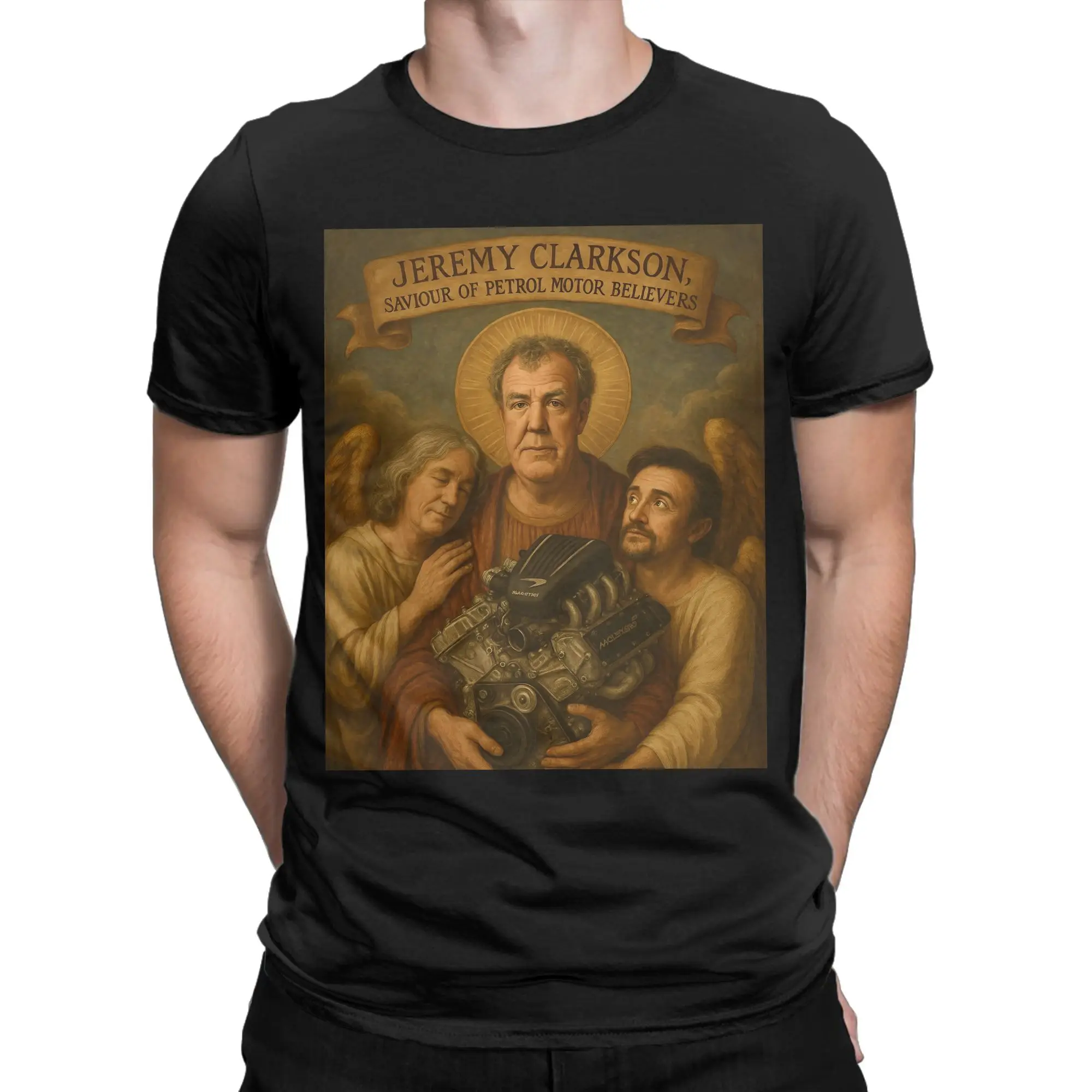Jeremy Clarkson Protect Us From Electric Motors T-Shirt Men  Fashion Cotton Tees Crew Neck Short Sleeve T Shirt New Arrival Tops