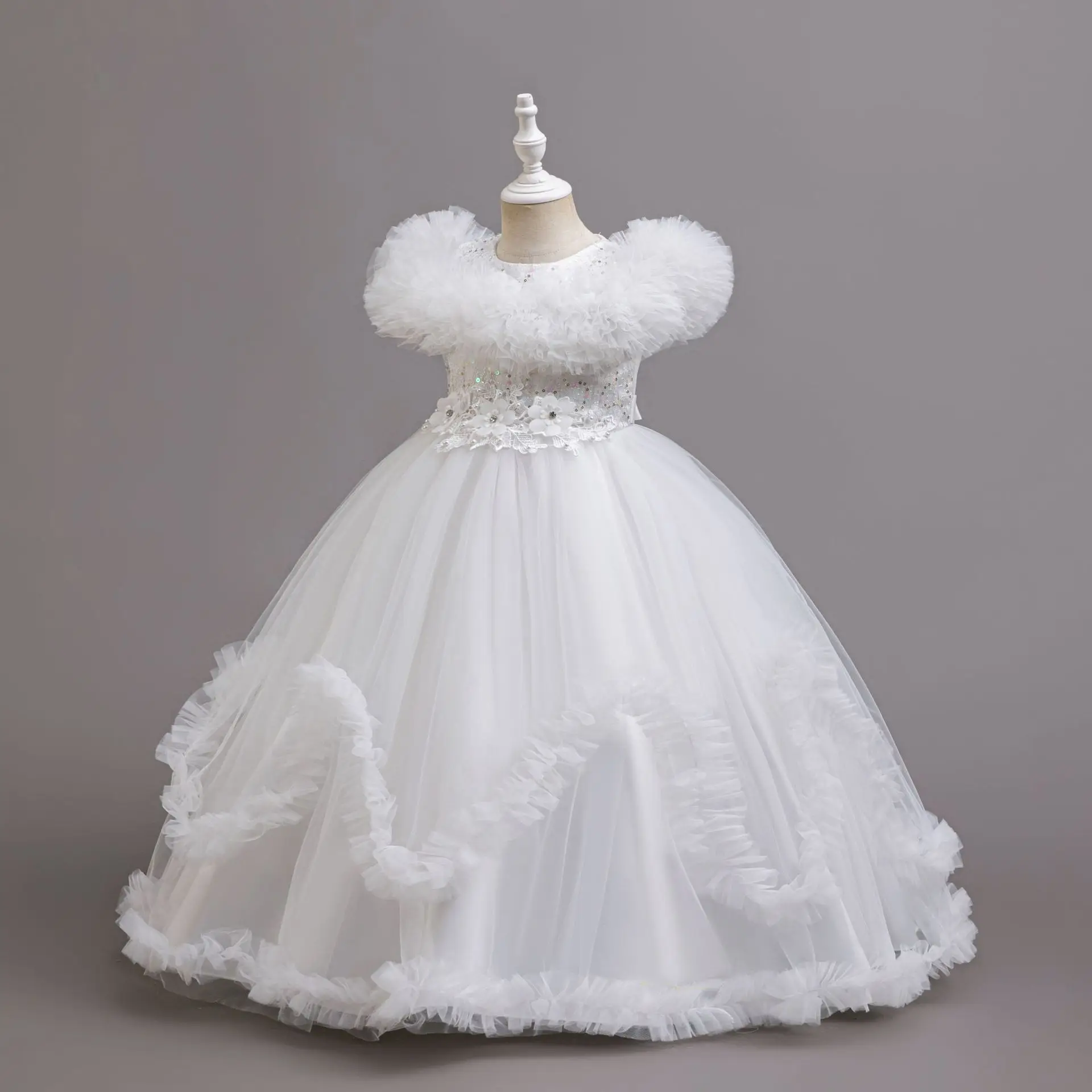 Flower girl graduation ceremony art photo dress suspender embroidered children\'s Communion Dress Princess Wedding Ball Dress