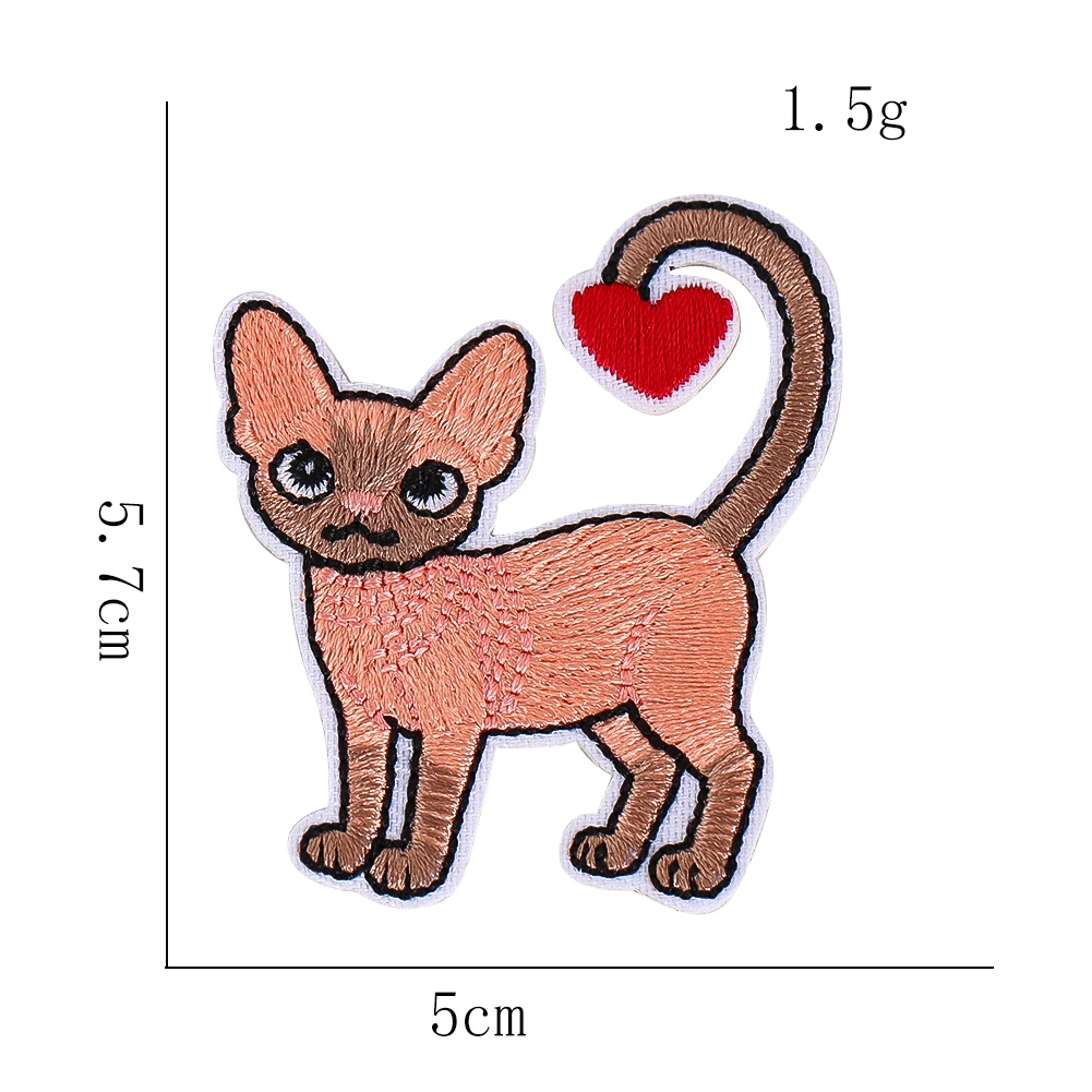 Niedlicher Kätzchen-Stickaufnäher, Cartoon-Haustier-Applikation zum Aufnähen, Abzeichen für Jacken, Rucksäcke, Jeans, Kinderkleidung, DIY-Bastelzubehör – Detail 14