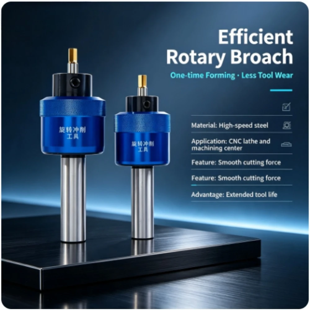 1pc High Precision Rotate Hexagon Socket Punch, Rotary Broaching Tool, Hexagon Turning Tool, CNC Lathe, Precision Square Punch