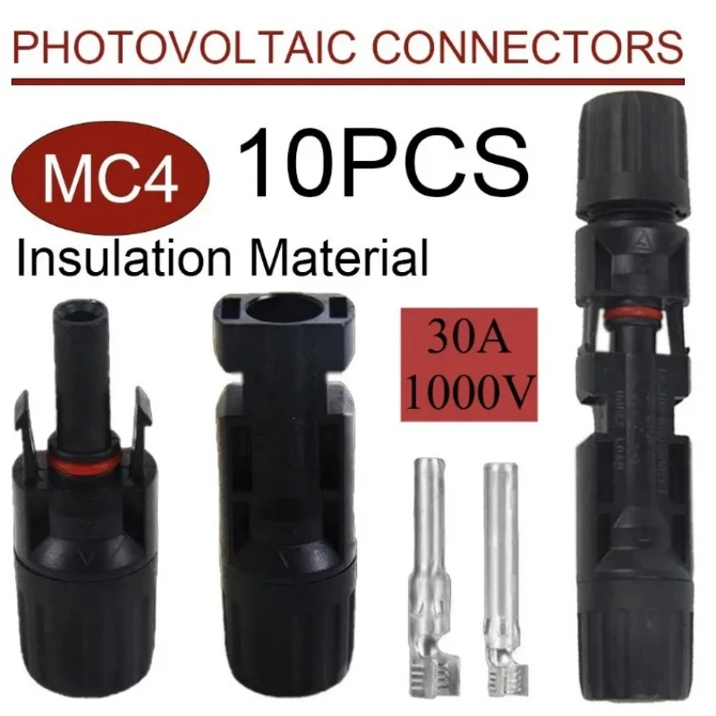 10 Stück (5 Paar) Solarpanel-Steckverbinder-Set, PV-Stecker 1000 V DC 30 A, für Photovoltaik-MC-Kabel – Premium-Solarverbindungslösung
