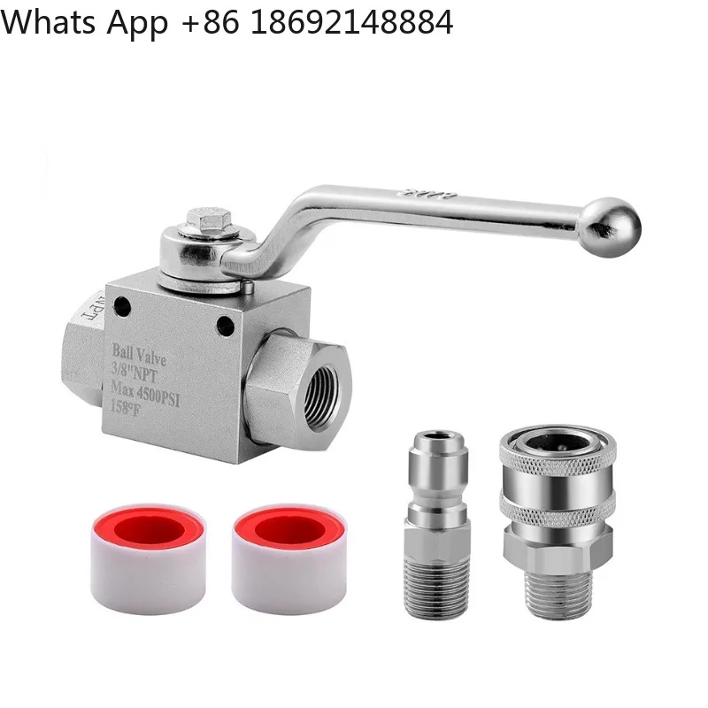 Steel High Pressure Ball Valve Kit High Pressure Washer Accessories 3/8 