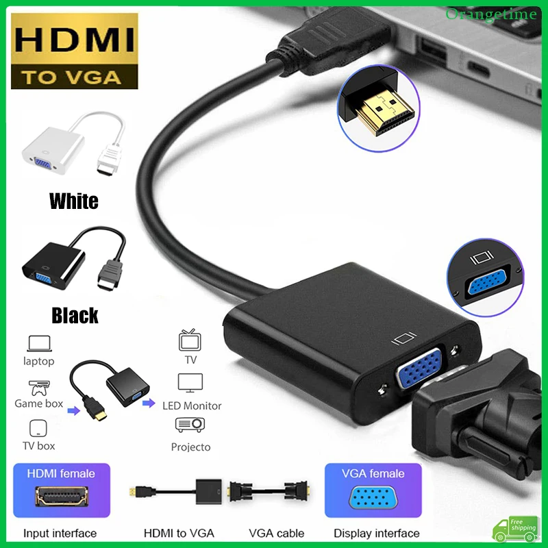 

【Fast Delivery】HDMI 1080P to VGA Adapter Video Converter Dvi to VGA Cable With Audio For PC TV Laptop Projector Computer Monitor