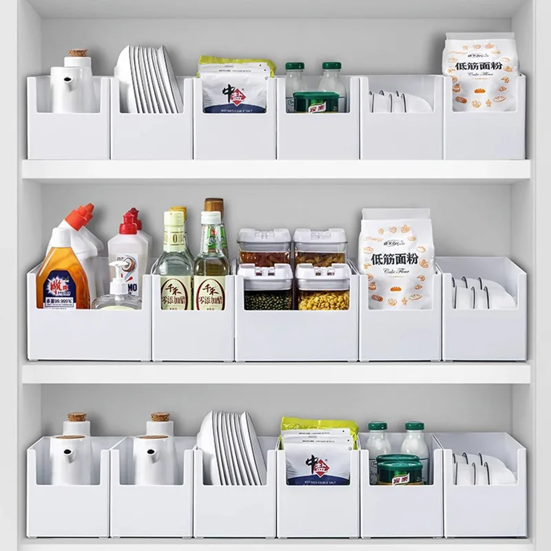 Right-angle Storage Box, Kitchen Cabinet, Snack Storage Box, Office Stationery, Desktop U-shaped Drawer-style Organizer