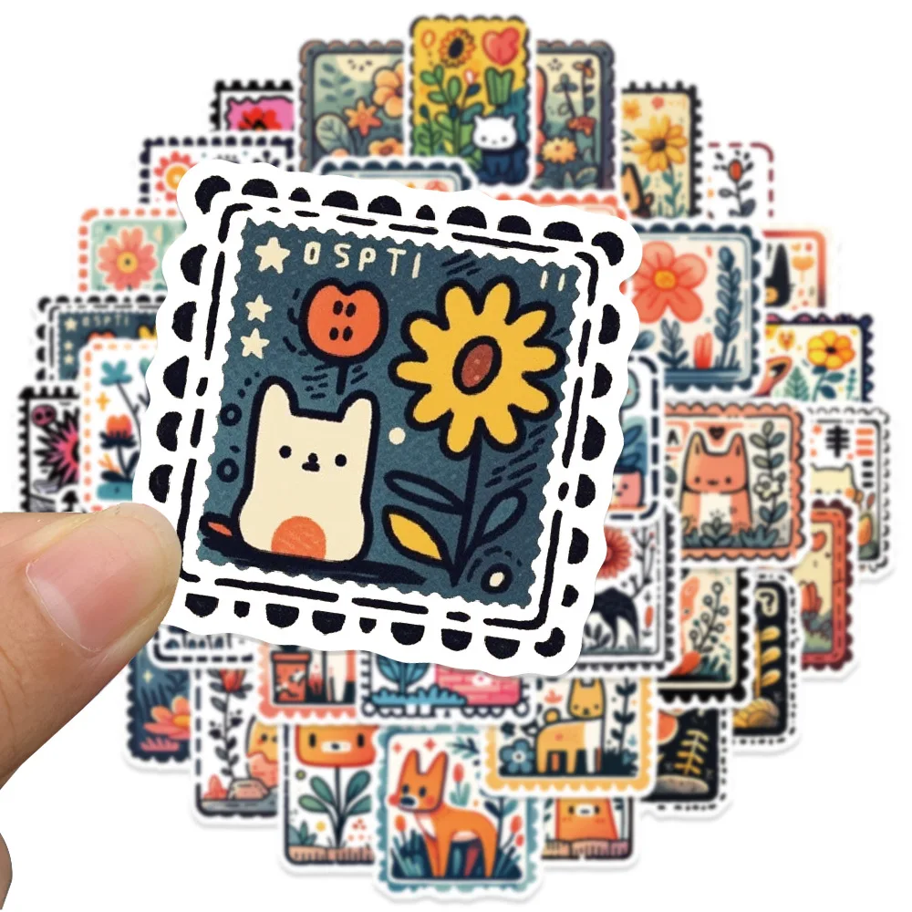 10/50PCS Tier briefmarken Aufkleber Cartoon Aufkleber Dekorative Gepäck Laptop Telefon Kühlschrank Sammelalbum Aufkleber Kinder Graffiti Spielzeug geschenk