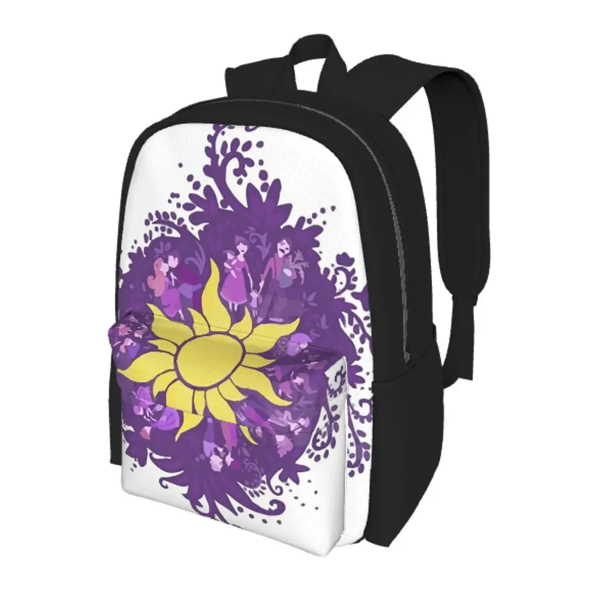 Tangled - Sun - Kingdom Dance Student Backpack School Bag Hiking Travel Daypack for Boys Girls Bookbag Shoulder Bags