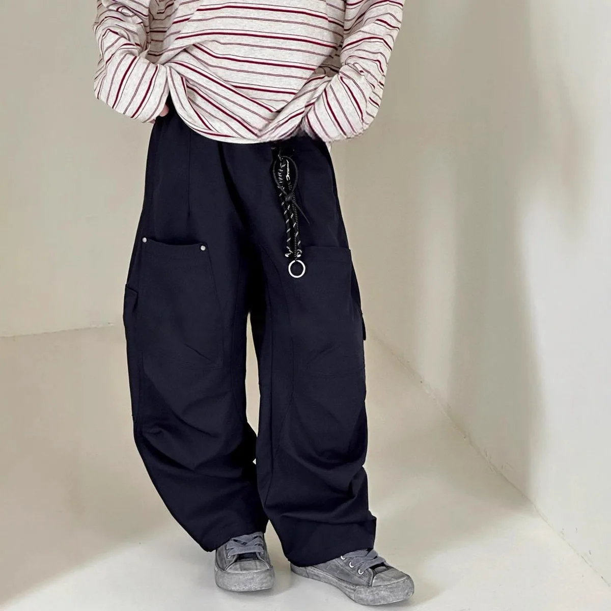 2025 New Boys' Work Pants for Spring and Autumn Stylish and Versatile Casual Pants Loose Straight Leg Pants