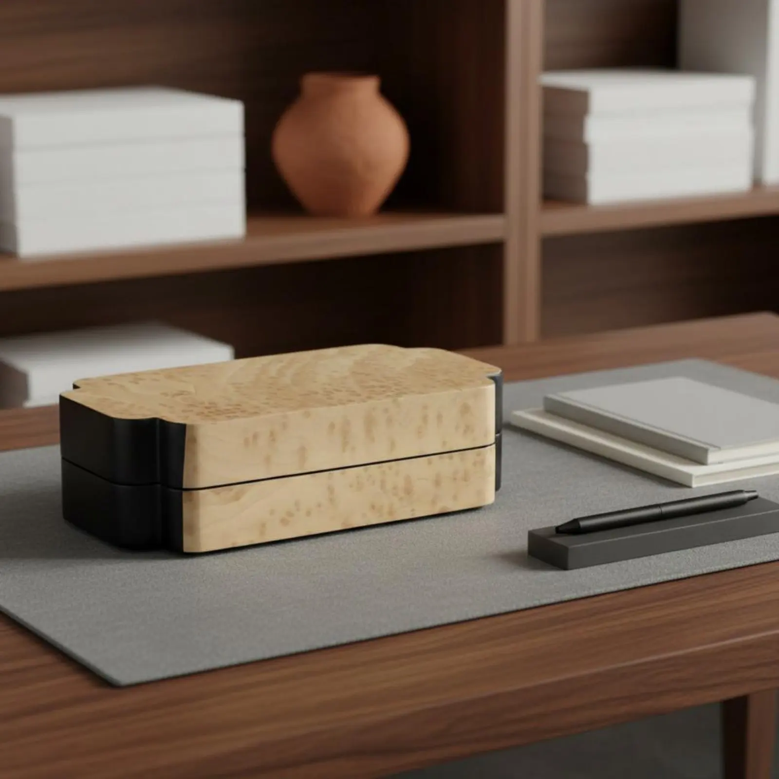 

Luxury Jewelry Storage Box Soft Felt Soft Fabric Lining Decorative Storage Box for Dressing Table