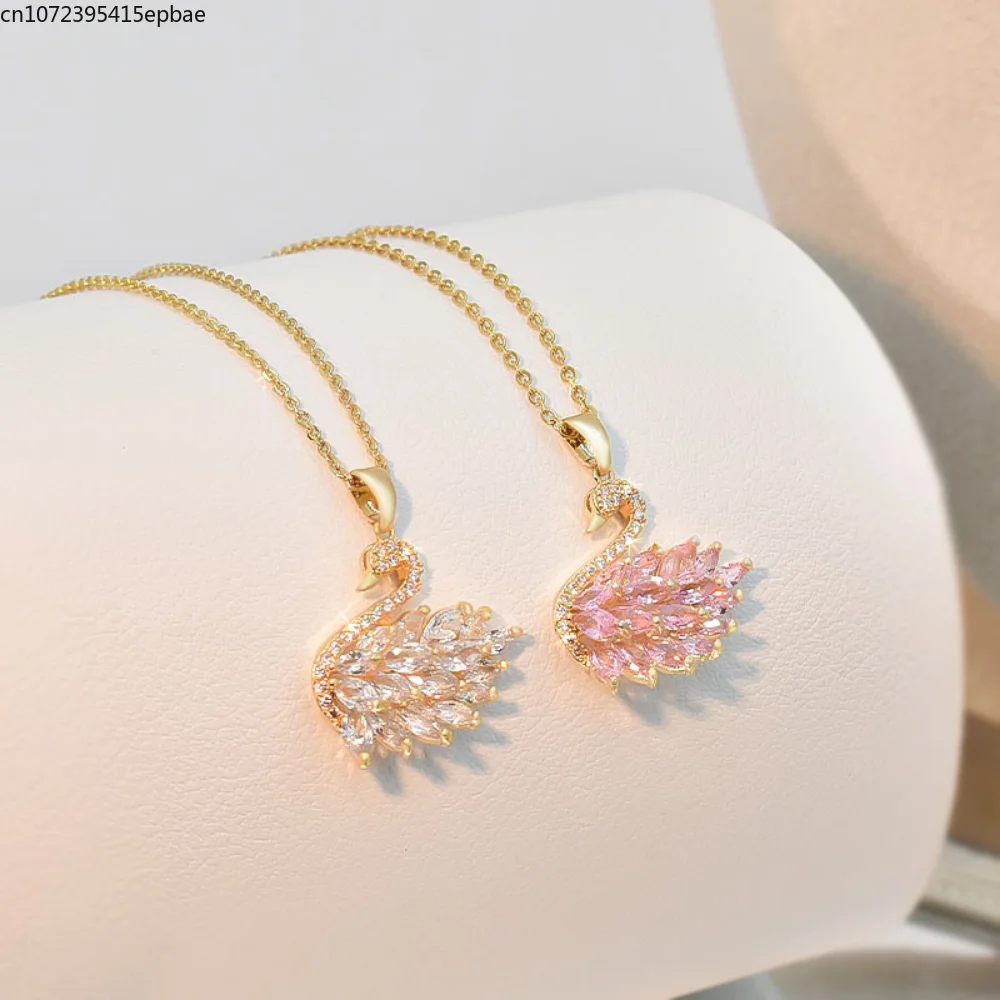 

Rose Gold Jewelry for Women Swan Square with Colorful & White Top Zircon Stud Earrings Necklace Set World Wholesale Lowest Price