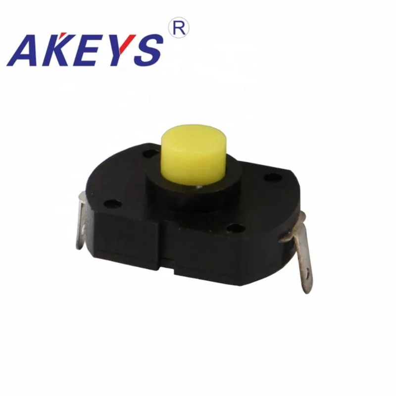 10PCS YT-1813-DF 2Pin Yellow Cap Bent flashlight switch